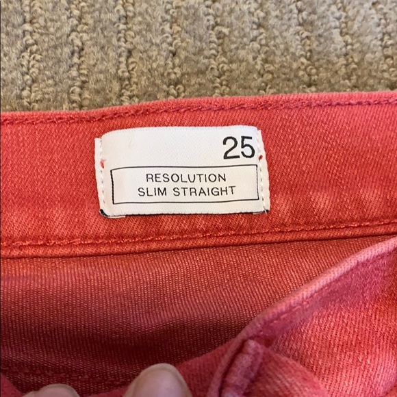 GAP Resolution Slim Straight Red Jeans Size 25 - Picture 4 of 5